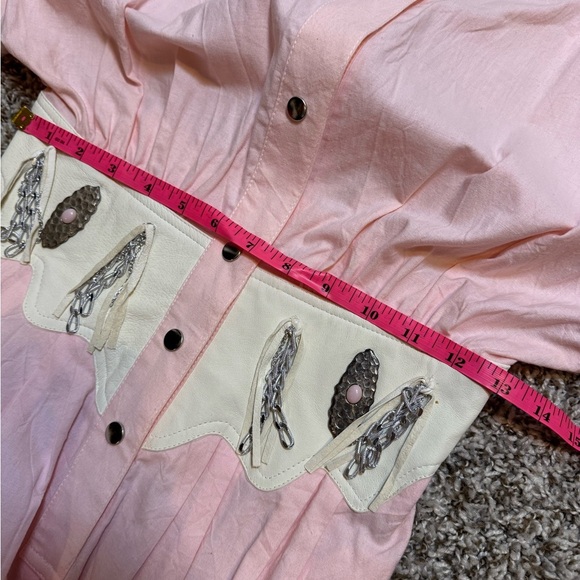 ✨ Vintage Western IIF Pink Embellished Jumpsuit Snap Button Long Sleeve Sz 4 ✨ - Picture 9 of 11